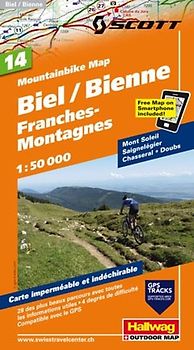Hallwag Mountainbike-Karte 14 Biel / Bienne 1:50.000