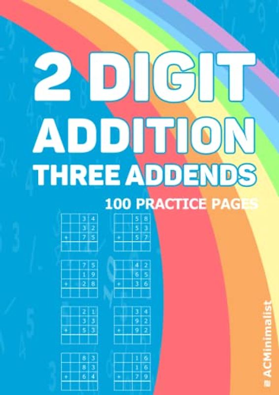 2 Digit Addition Three Addends 100 Practice Pages: Double Digit Addition With Three Addends. Adding Three 2-Digit Numbers on a Grid. Adding three 2-digit numbers in columns.