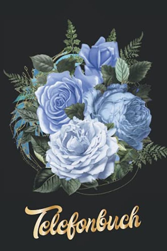 Kleines Telefonbuch: Klassiker Telefon und Adressbuch A5 mit Internet Passwort Reminder - Blau Blumen Adressbücher, Kleine Geschenke für Erzieherinnen