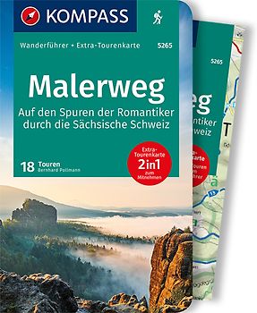 KOMPASS Wanderführer Malerweg - Auf den Spuren der Romantiker durch die Sächsische Schweiz, 18 Touren mit Extra-Tourenkarte
