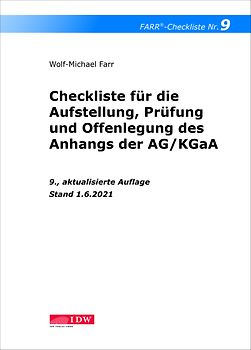 Farr, Checkliste 9 (Anhangs der AG/KGaA), 9.A.