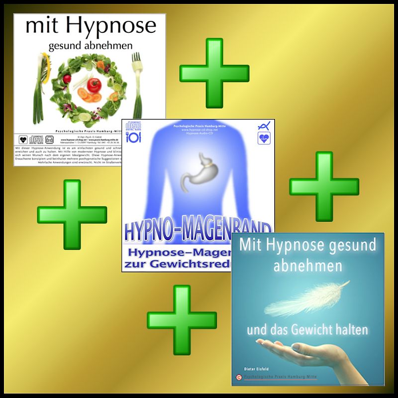 ABNEHM-GOLD-EDITION : MIT HYPNOSE GESUND ABNEHMEN + HYPNO-MAGENBAND + MIT HYPNOSE DAS GEWICHT HALTEN = OPTIMALES ABNEHMPROGRAMM!