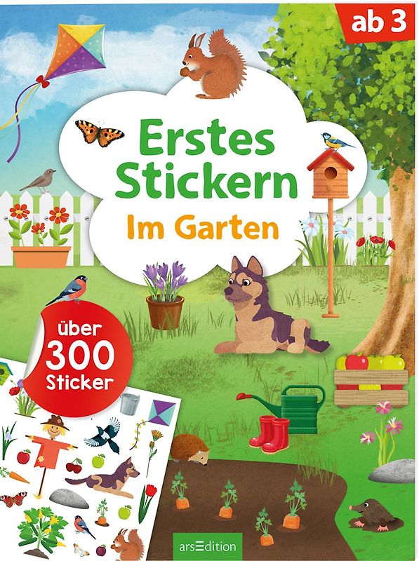 Erstes Stickern – Im Garten