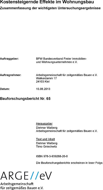 Kostensteigernde Effekte im Wohnungsbau