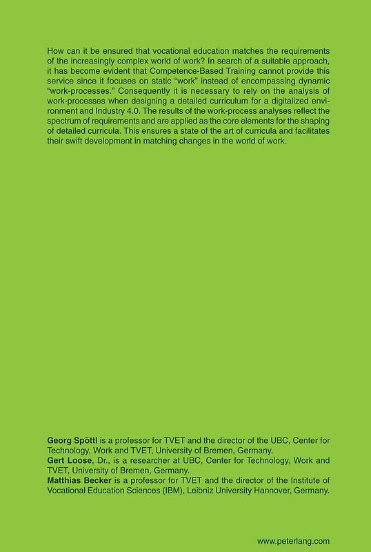 Work-Process Based Development of Advanced Detailed Curricula