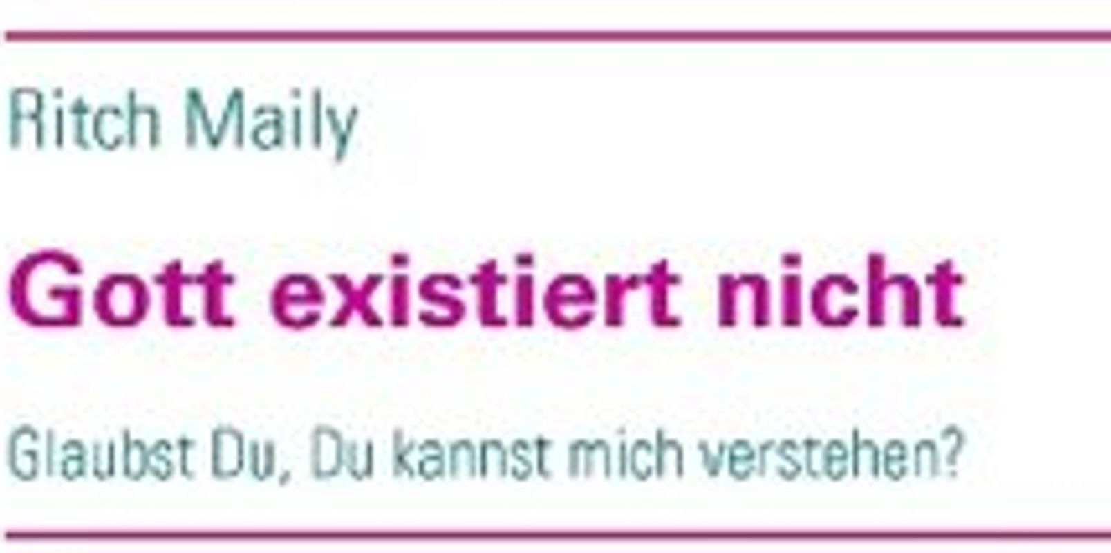 Gott existiert nicht