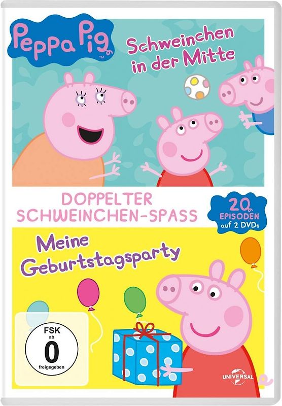 Peppa Pig Doppelpack - Schweinchen in der Mitte & Meine Geburtstagsparty [2 DVDs] DVD