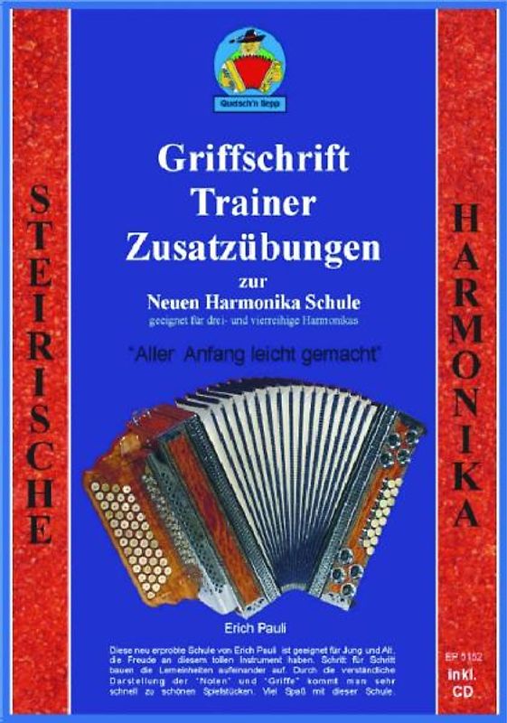 Griffschriffttrainer und Zusatzübungen zur Harmonikaschule