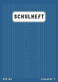 Schulheft Din A4 Lineatur 7: Kariert Ohne Rand | 50 Blatt | Rechenheft Klasse 2 Lineatur 7 Klasse 1 | Schreibheft 7 | Blau