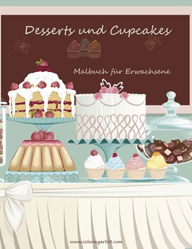 Malbuch mit Desserts und Cupcakes für Erwachsene 1