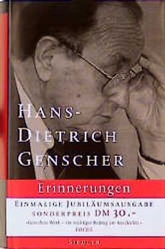 Hans-Dietrich Genscher - Erinnerungen. Jubiläumsausgabe zu 50 Jahren Bundesrepublik Deutschland