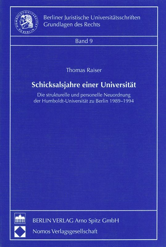 Schicksalsjahre einer Universität