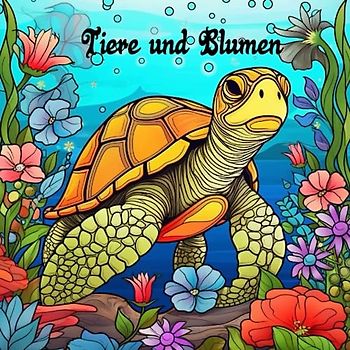 Tiere und Blumen Malbuch für Kinder, Erwachsene und Senioren (Tier Malbücher)