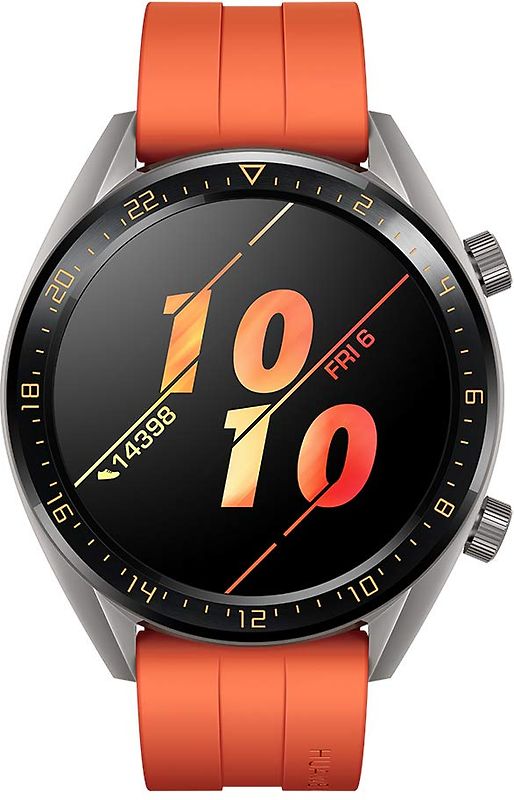 Huawei Watch GT 46,5 mm titane gris et bracelet en silicone orange [Active Edition]