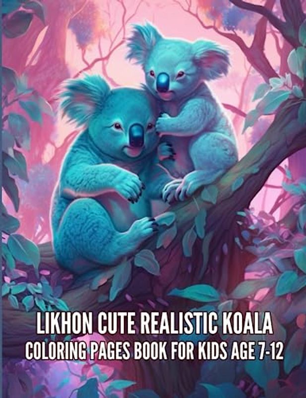 Likhon Cute Realistic Koala Coloring Pages Book for Kids Age 7-12