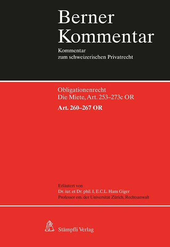 Die Miete, Art. 260-266o OR