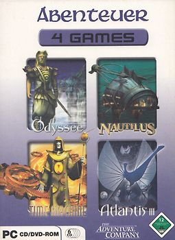 4 Games Abenteuer: Odyssee / Nautilus / Time Machine / Atlantis 3 [6 CD-ROMs] PC Spiele
