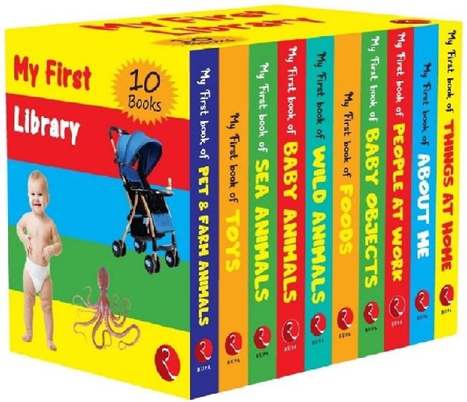My First Library - Set of 10 Books (Box Set) - Kids Learning Board Books
