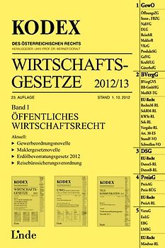 KODEX Wirtschaftsgesetze Band I, 2012/13