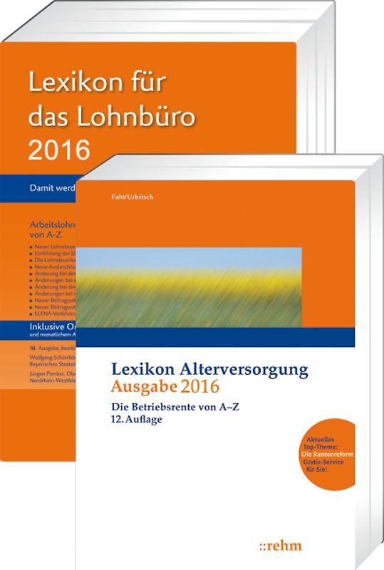 Buchpaket Lexikon für das Lohnbüro und Lexikon Altersversorgung 2016