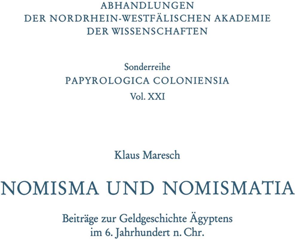 Nomisma und Nomismatia