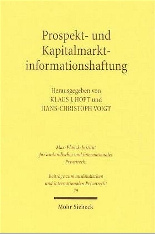 Prospekt- und Kapitalmarktinformationshaftung