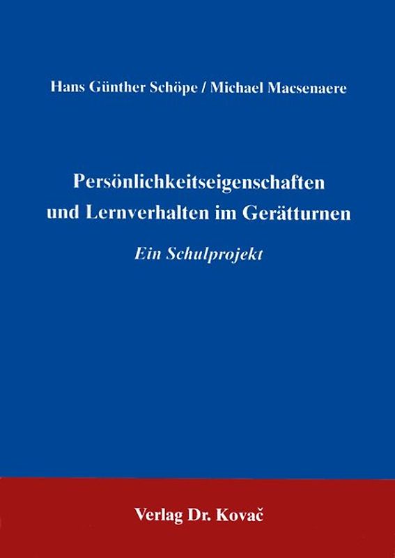 Persönlichkeitseigenschaften und Lernverhalten im Gerätturnen
