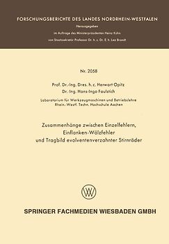 Zusammenhänge zwischen Einzelfehlern, Einflanken-Wälzfehler und Tragbild evolventenverzahnter Stirnräder