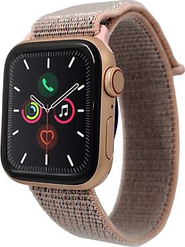 Apple Watch Series 5 40 mm boîtier en aluminium or sidéral avec Boucle Sport rose des sables [Wifi+Cellular]