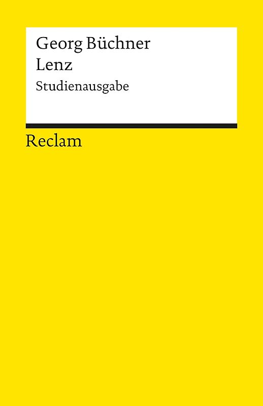 Lenz. Studienausgabe mit Quellenanhang und Nachwort