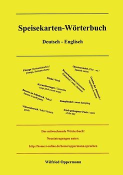 Speisekarten Wörterbuch Deutsch / Englisch