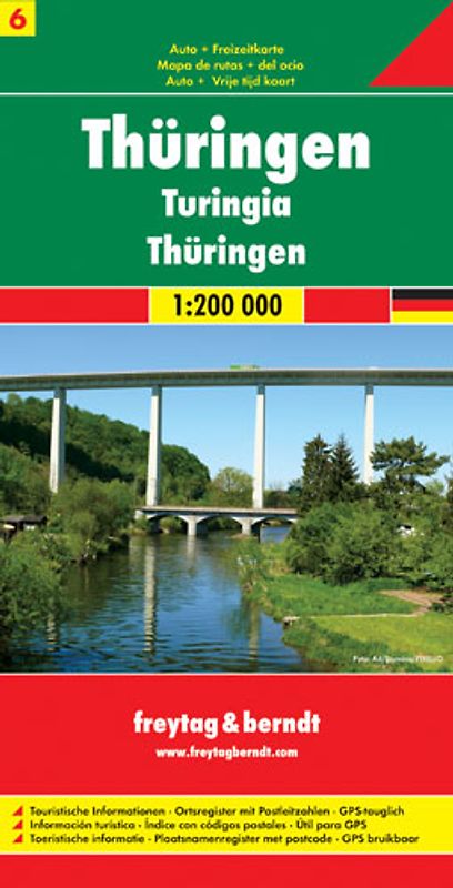 freytag & berndt Straßenkarte Thüringen 1:200.000