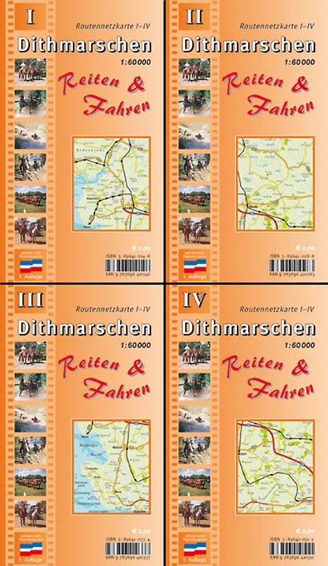 Dithmarschen Reiten & Fahren / Reiterkartenset / Dithmarschen Reiten & Fahren I - IV. Reiterkartenset 1:60.000