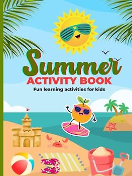 Summer activities book, coloring, tracing, drawing. Children Activity book. Traveling activity book.