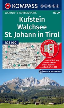 KOMPASS Wanderkarte 09 Kufstein, Walchsee, St. Johann in Tirol 1:25.000