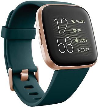 FitBit Versa 2 40 mm aluminium cuivre rosé et bracelet silicone emerald [Wi-Fi]