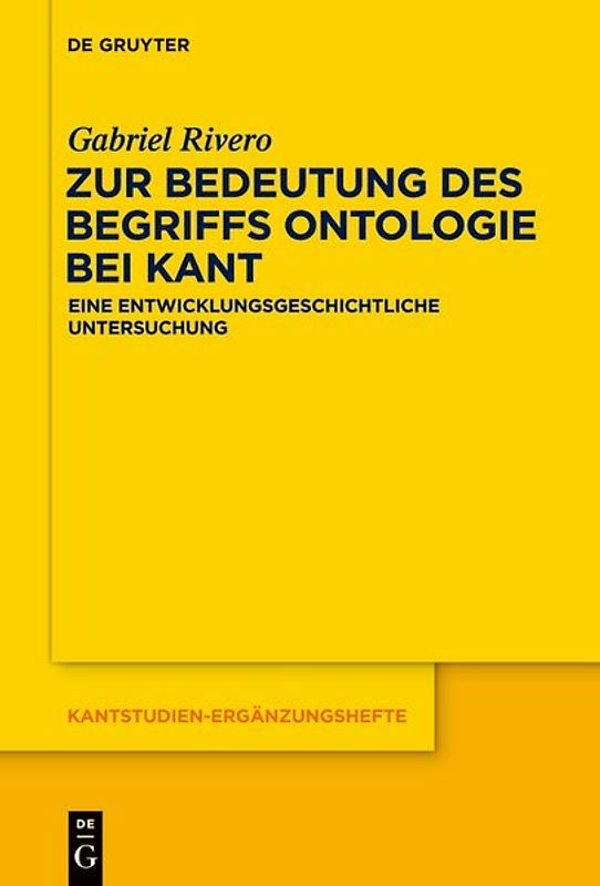 Zur Bedeutung des Begriffs Ontologie bei Kant