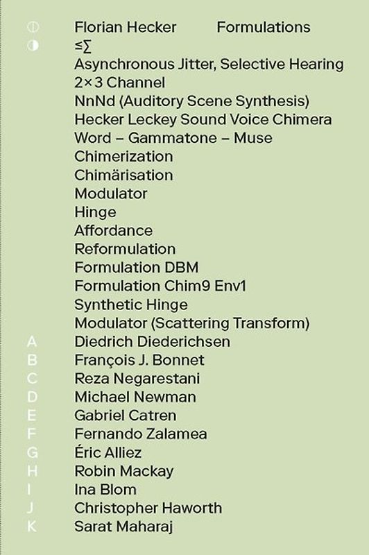 Florian Hecker. Formulations