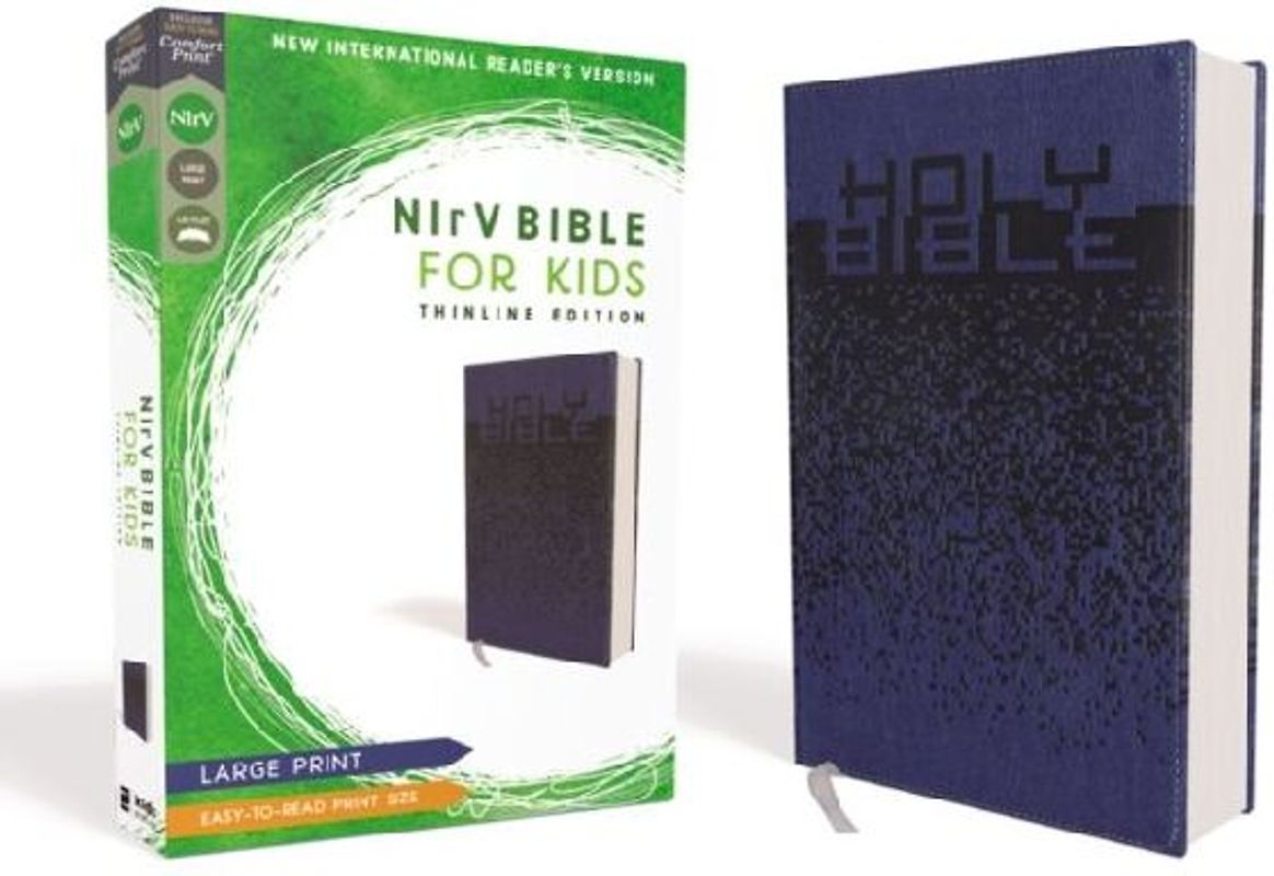 Nirv, Bible for Kids, Large Print, Leathersoft, Blue, Comfort Print
