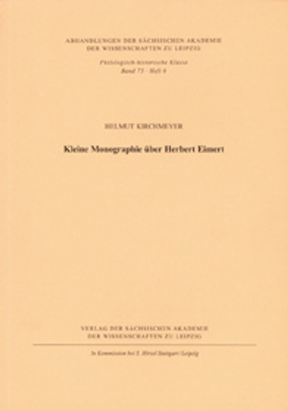 Kleine Monographie über Herbert Eimert