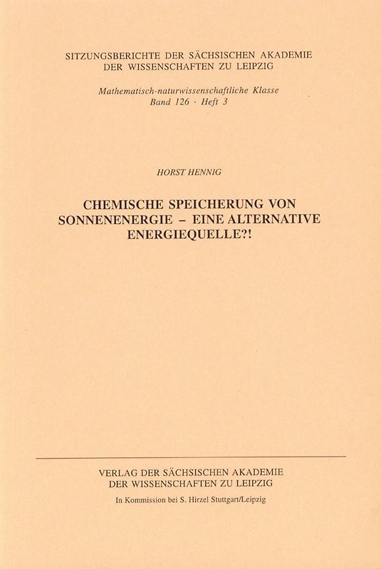 Chemische Speicherung von Sonnenenergie - eine alternative Energiequelle?!