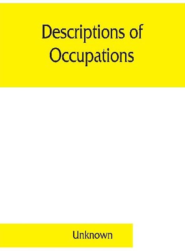 Descriptions of occupations