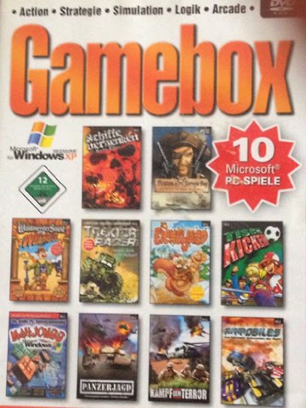 Gamebox - 10 originale Spiele für Windows XP PC Spiele