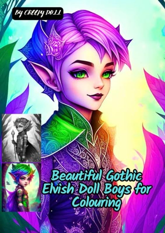 Beautiful Gothic Elvish Doll Boys for Colouring