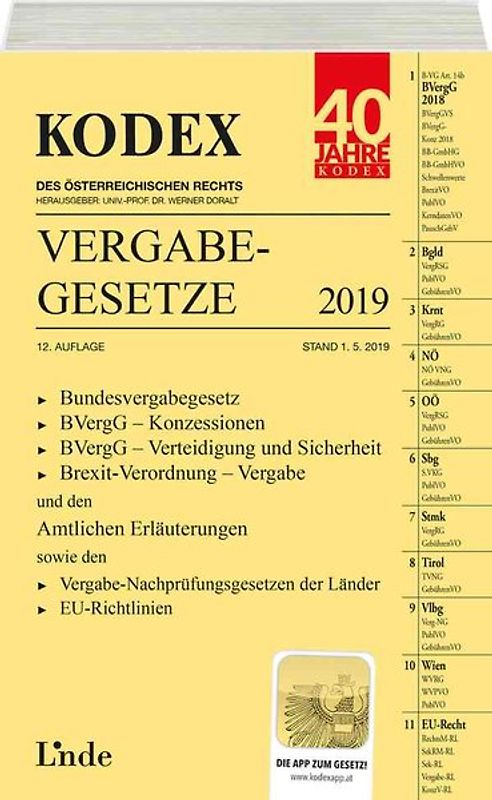 KODEX Vergabegesetze 2019