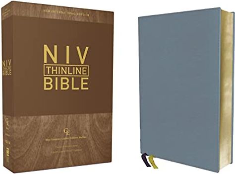 NIV, Thinline Bible, Genuine Leather, Buffalo, Blue, Red Letter, Art Gilded Edges, Comfort Print: New International Version, Blue, Thinline, Genuine Leather, Buffalo, Red Letter Edition, Comfort Print