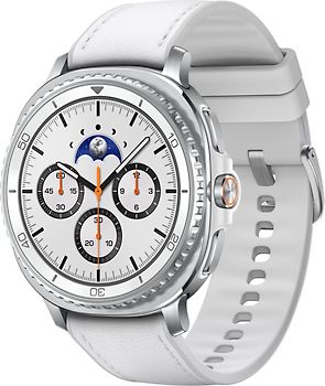 Samsung Galaxy Watch8 Classic 46 mm Boîtier aluminium blanc sur Hybride premium blanc [Wi-Fi]
