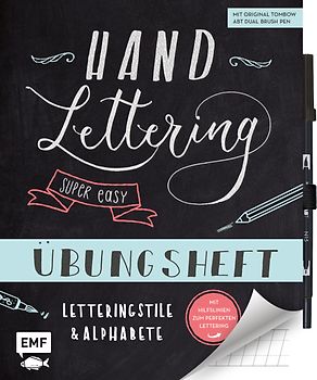 Handlettering – Super easy! Übungsheft mit original Tombow ABT Dual Brush Pen