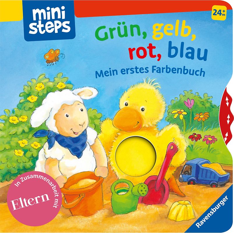 ministeps: Grün, gelb, rot, blau
