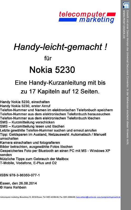 Nokia 5230 leicht-gemacht. Handy-leicht-gemacht für Nokia 5230